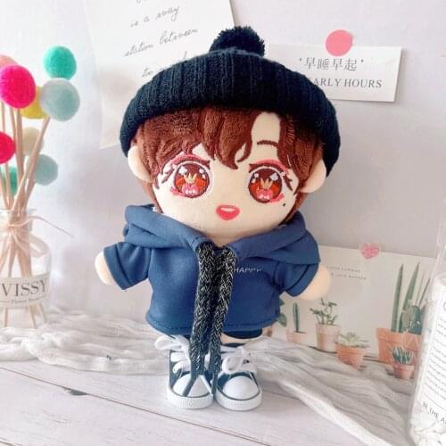 20cm Doll Clothes Star Toy Baby Love Beans Change Clothes Xiao Zhan Star Sweater Pants Suit Christmas Gifts