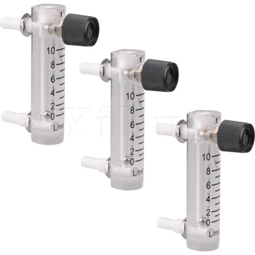 3 x LZQ-3 0-10 LPM Air Flow Meter with Control Valve Air Measurement