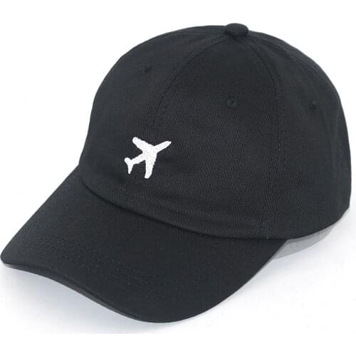100% Cotton AIRPLANE Baseball Hats Adjustable Embroidery Black Dad Hat Men Women Hip Hop Snapback Cap High Quality