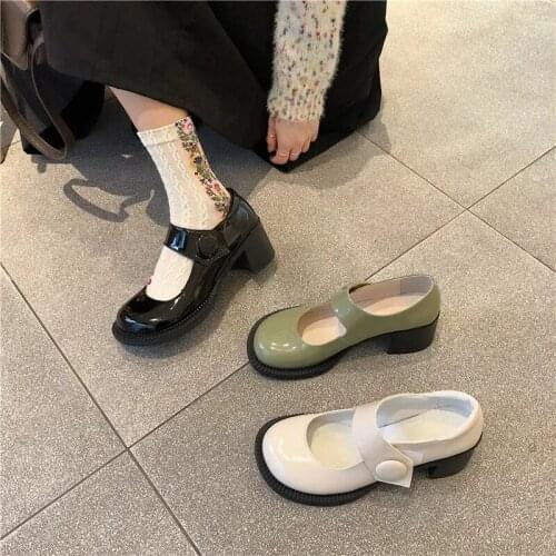 White Black Patent Leather Platform Wedges Mary Jane Shoes Gothic Sweet Lolita Pumps Women Retro Cute Fashion High Heels 2021