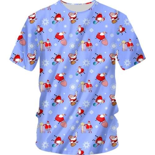 IFPD EU Size Christmas Mens New 3D Printed Santa Claus Gift Best Selling T-Shirt 6XL Personality Plus Size Xmas Party Tshirts