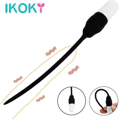 IKOKY Silicone Catheter 7 Frequency Vibrator Sex Toys for Men Urethral Dilators Insertion Urethral Plug Penis Plug