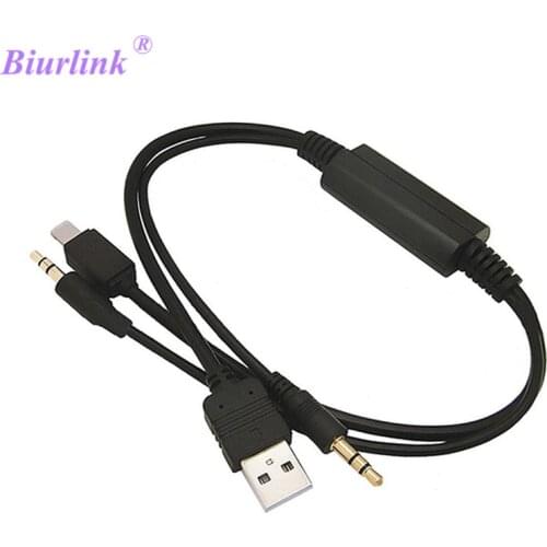 Biurlink 3.5mm Jack USB/AUX Input Cable Adapter for BMW Mini Cooper For iPhone 5 5S 5C 6