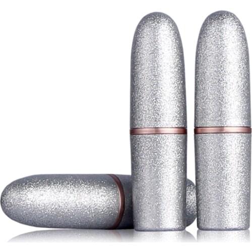 Makeup Portable Silver DIY Bullet Shape Lipstick Lips Tube Refillable Bottles Plastic Containers Travel Set Wholesale 200pcs/lot