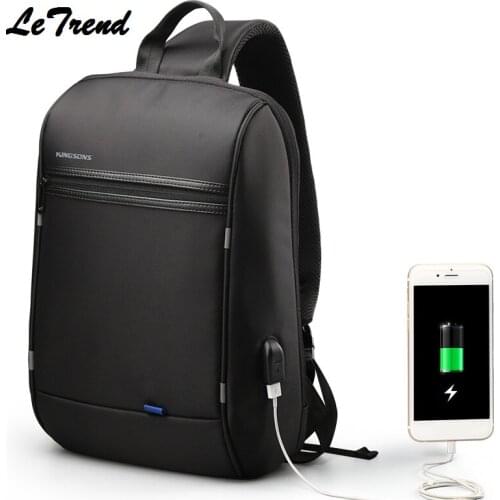 LeTrend Waterproof Multifunction USB Charging Men 13Inch Laptop Single Shoulder Bag For Teenager Male Mochila Leisure Travel Bag
