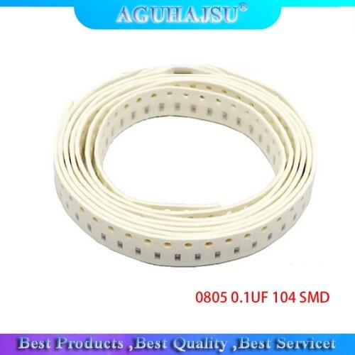 100pcs 100nF X7R Error 10% 50V 0805 0.1UF 104 SMD Thick Film Chip Multilayer Ceramic Capacitor