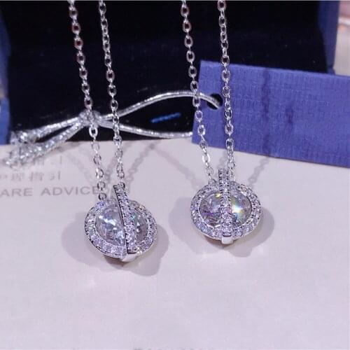 Fashion Hot Sale High Quality Cute Earth CZ Necklace 925 Sterling Silver Necklace Micro Pave CZ Necklace For Women Gift New