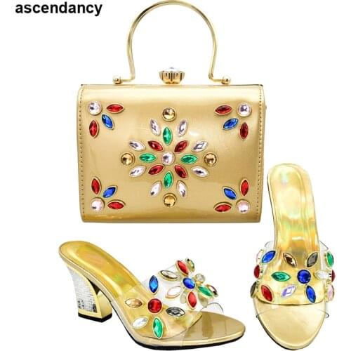 Fashion Italian Shoe and Bag Set for Party In Women Nigerian Shoes and Matching Bags for Wedding African Party Pumps with Purse