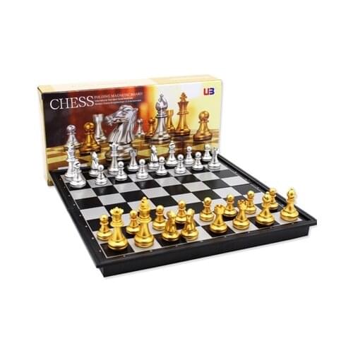 Medieval Chess Set With High Quality Chessboard 32 Gold Silver Chess Pieces Magnetic Board Game Chess Figure Sets szachy Checker