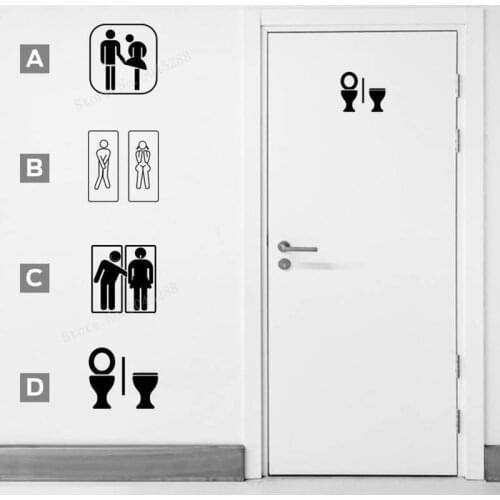Toilet Stickers Funny Man WC Stickers Removable Bathroom Door Sticker Washroom Art Wallpaper Creative DIY Home Decoration LL1067