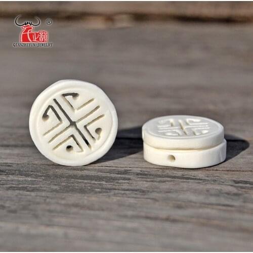 GZ-023 Natural Tibetan Yak Bone Hand-carved Beads Bracelet Necklace DIY Accessories.Beads For Jewelry Making