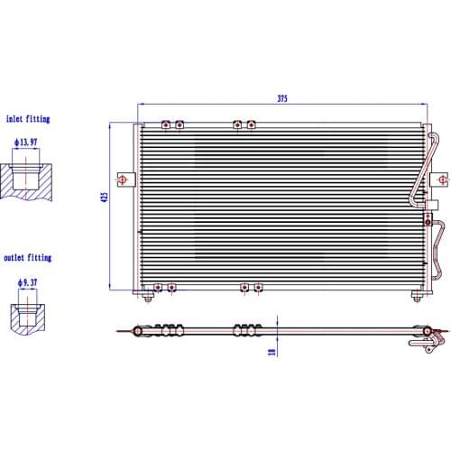 OE OK56E61460A OK53A61401B OK53A61481B Condenser, air conditioning(Air Conditioning, universal) For KIA CARNIVAL 2.5/SORENTO