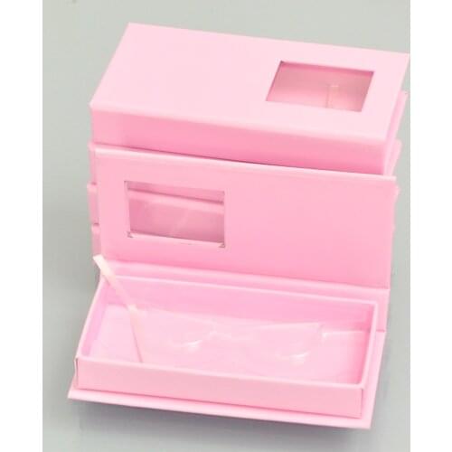Wholesale Lash Boxes Packaging Eyelash Box Package Custom Rectangle Plain Pink 25mm Mink Lashes Makeup Storage Case Vendors