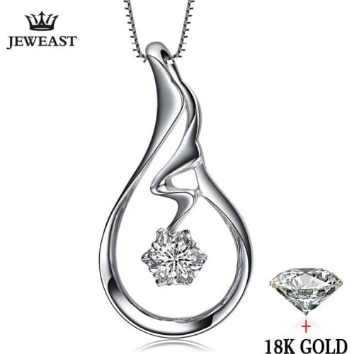 Natural Diamond necklace Pendants Pure 18K Gold Jewelry Charm women Girl gift Elegant Fashion Angel Wings hot sale new good fine