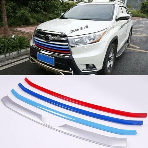 For Toyota Highlander 2014-2017 Front Grill Insert Cover Trim Frame Mesh 4pcs/set