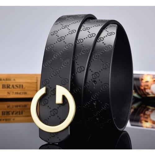 Aoluolan high-quality brand leather belt, high-end designer fashion business luxury belt for men and women with G buckle, gift b