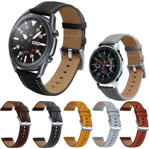 New 22mm Easy install Sport Breathable Leather Strap For Samsung Gear S3 Frontier/Classic/Galaxy watch 46/3 45mm Soft Bracelet