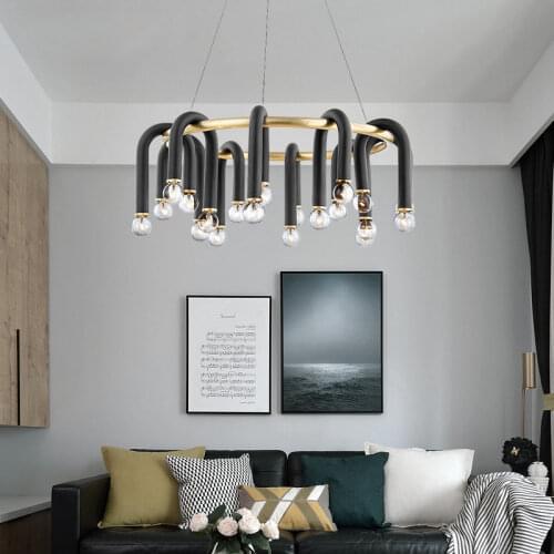 Nordic Atmosphere Web Celebrity Creative Living Room Lamp Postmodern Simple Bedroom Designer U-shaped Bar Chandelier