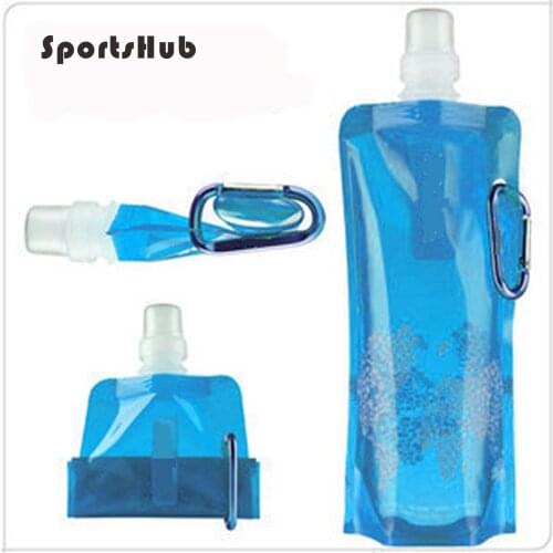 SPORTSHUB Portable 480ml Ultra-durable Folding Camping Water bag Outdoor Sport Collapsible Drinking Water Bottles NR0079