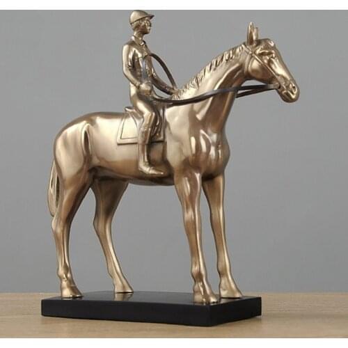 EUROPEAN STYLE BRONZE HORSE STATUES COLD CAST COPPER ANIMAL FIGURINE ART RESIN CRAFTS HOME DECORATIONS ORNAMENTS R1407