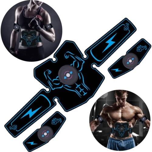 Abdominal Muscle Trainer EMS Fitness Equipment Training Muscle Exerciser Stimulator Belt Belly Arm Massage USB Charged Gym ABS
