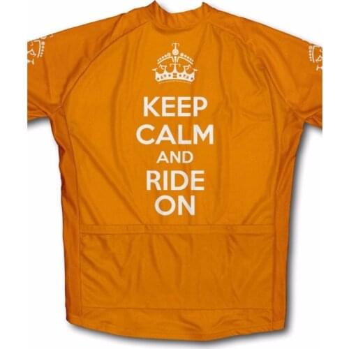 Keep Calm and Ride On boys Cycling Jersey Short Sleeve Bicycle Bike Bicycle Clothing Sportswear Bike Tops Size XS-XL