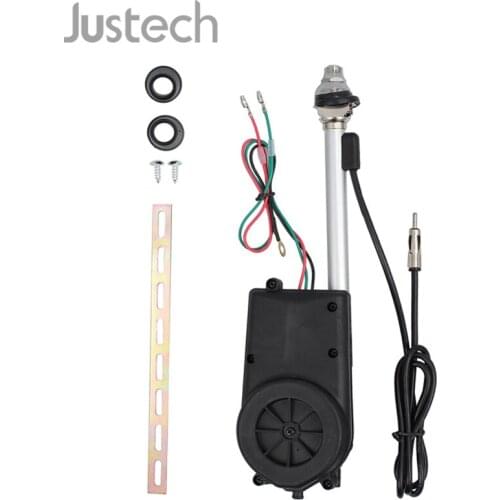 Justech Universal Car Antenna Aerial 12V Electric Automatic Low Noise For SUV Jeep Toyota Mercedes-Benz AM FM Mast Radio Aerial