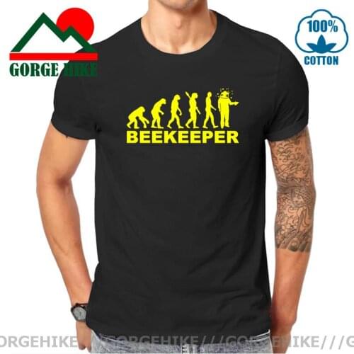GorgeHike Funny Beekeeper Evolution T shirt men man Beekeeping Apiarist Honey Bee Evolution T-shirt Yellow Black White Tee Shirt
