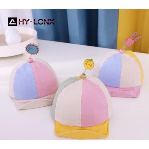 Spring Baby Cute Animal Decoration Cotton Breathable Sun Hat Boys Girls Outdoor Fashion Color Matching Soft Hat Brim Cap