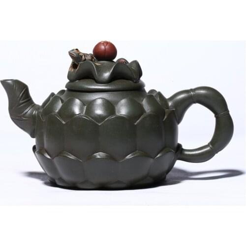 Yixing Famous Purple Sand Pot Set Imitating Old Pot Ornaments Raw Ore Purple Sand Qinghe Frog Singing Kungfu Tea Set