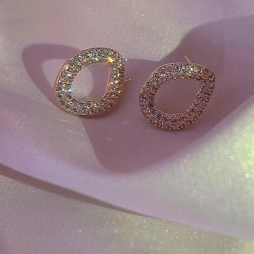 ​ZDMXJL 2021 New Fashion Womens Earrings Fine Simple Zircon Geometry Earrings For Women Party Girl Jewelry Gifts Wholesale