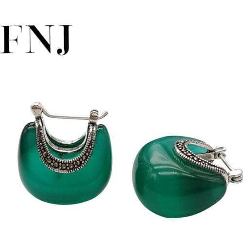 925 Silver Earring White Opal Green Stone S925 Sterling Silver boucle d'oreille Water Drop Earrings for Women Jewelry