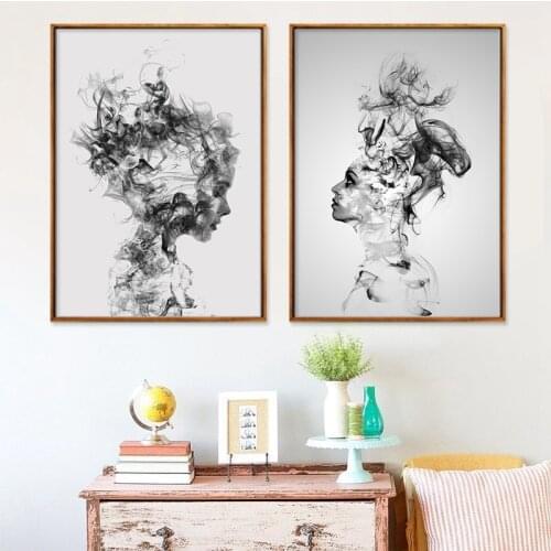 1pc Modern Women Abstract Poster Wall Art Picture Vintage Canvas Painting Hotel Living Room Bedroom Home Decor