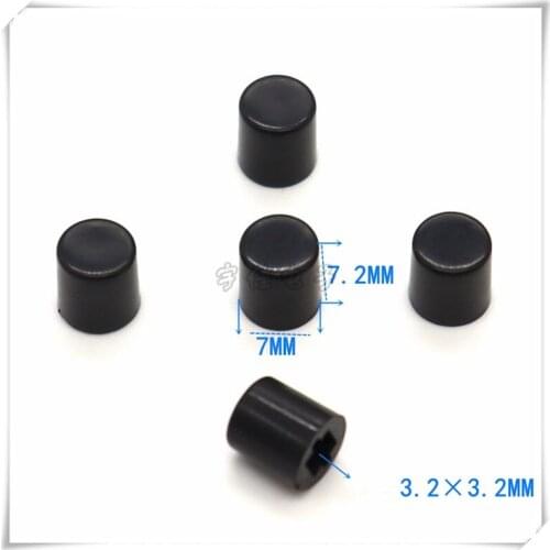 10 Piece 7×7.2MM key cap black plastic switch cap power button cap touch square hole of switch cap 3.2 * 3.2mm