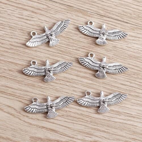 10pcs 31*13mm Bird Eagle Charms for Jewelry Crafting DIY Vintage SIlver Color Pendants Charms Earrings Necklaces Handmade Making