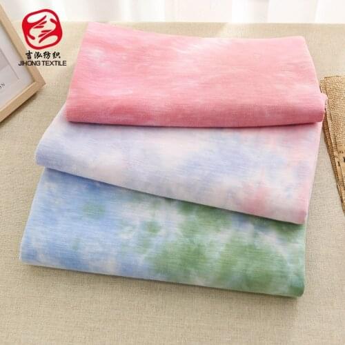 195gsm Tie-Dye Fabric Stretch Slub Camisole Fabric For Bottoming Shirt T-Shirt Breathable Knitted Fabric By Half a Meter