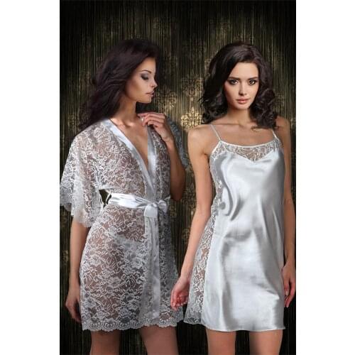 3Pcs Nightgown Sexy Pajamas Home Wear Suit Women Underwear Sleep Set Bathrobe V-Neck Kimono Lace Kimono Brides comfortable Robe