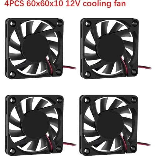 60x60x10mm DC 12V 6010 Brushless Cooling Fan, Replacement Ball Bearing 60mm Fan for Cooling DIY PC Computer Case Fan - 2 Pin