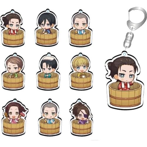Classic Anime Attack on Titan Keychain Levi Rivaille Ackerman Eren Figures Key Chain Backpack Car Accessories Fans Gift