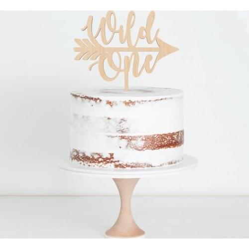 Wood Cake Topper Wild One Cake Topper, Birthday Cake Topper, Script Cake Topper, Rustic Birthday Decor, Wild One Decor
