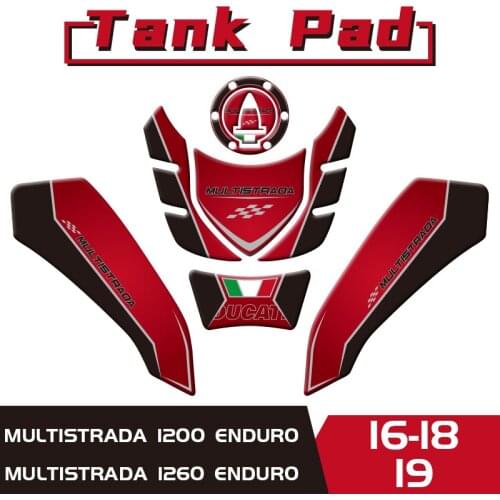 For Multistrada 1200 ENDURO 2016-2018 MULTISTRADA 1260 ENDURO 2019 Motorcycle 3D Fuel Tank Pad Sticker Gas Oil Protector Decals