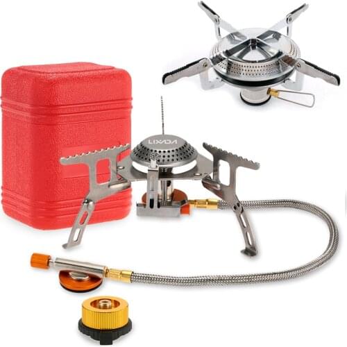 Free Shipping Lixada Camping Gas Stove Outdoor 3000W Fuel Ignition Stove Burner Portable Foldable Cooking Split Stove with Box