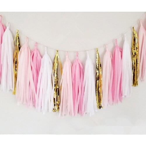Garland Confetti Baby Shower Tissue Paper Tassel Garland Dinosaur Party Happy Birthday Garland Weeding Decoration For Wedding