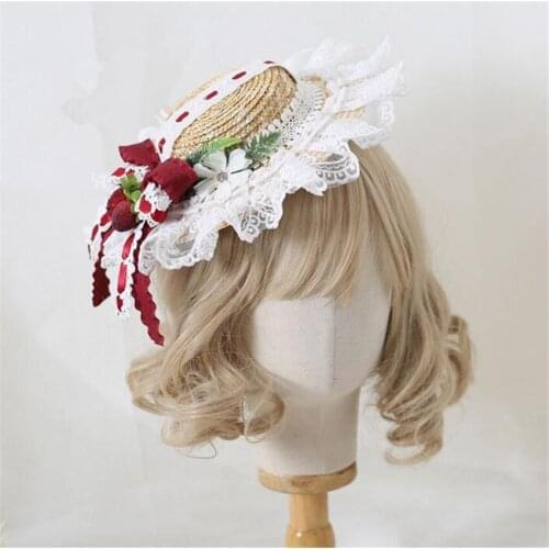 Lolita Lace Flower Hat Top Hat Hair Clips Gorgeous Elegant Tea Party Girl Cap B1795