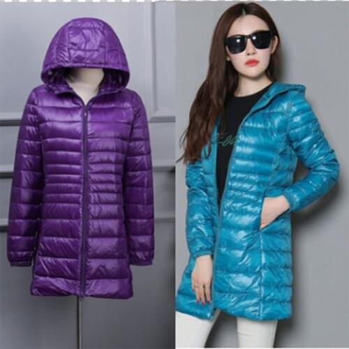 Women All-Season Ultra Lightweight Packable Down Jacket Water and Wind-Resistant Breathable Coat Big Size Women Hoodies Jackets