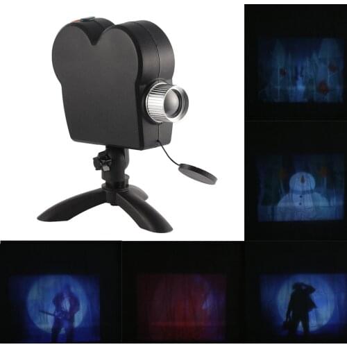Window Display Mini Laser Window Show Included 12 Moving Movies Indoor Outdoor Stage Light for Christmas Halloween Party