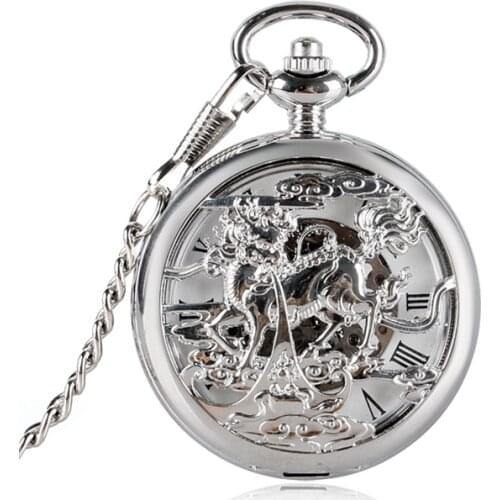Trendy Pocket Watch Excellent Hollow-out Case Chinese Style Hand-winding Mechanical Neckalce Pendant Clock relogio Montres