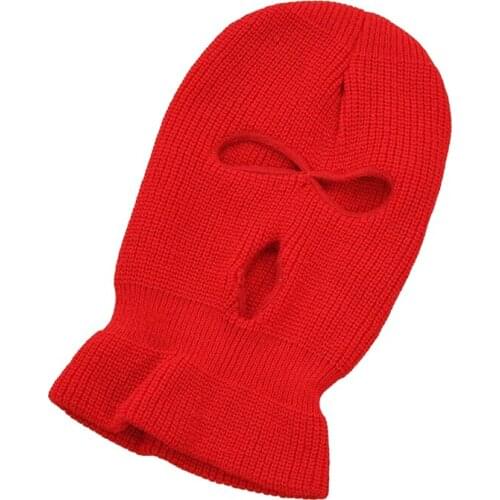 New Balaclava 3Hole Full Face Cover Cap Knitting Face Shield Outdoor Riding Ski Mountaineering Head Cover Clothing Accessories