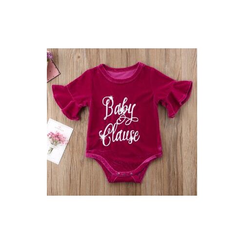 New Baby Girls Velvet Romper Cotton Kids Ruffles Sleeve Clothes outfits 0-24M