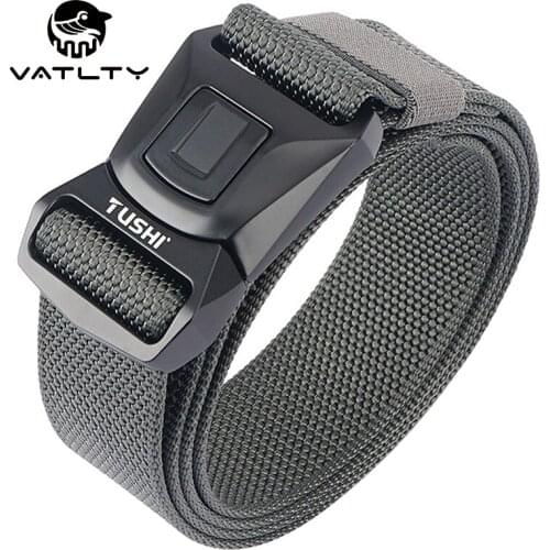 Official Authentic Mens Tactical Belt Rust-Proof Metal Quick Release Buckle Outdoor Work Belt Strong Soft Real Nylon Army Belt